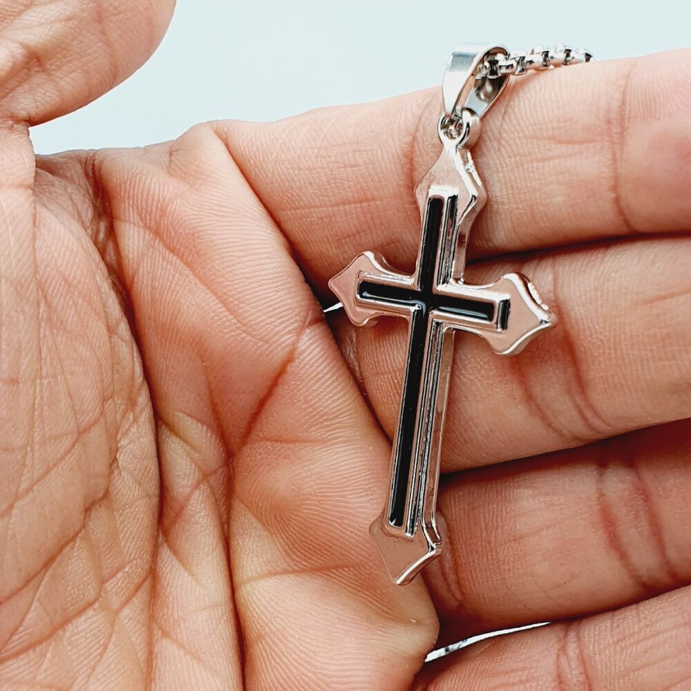 ❤️Cross Nail Chain scarecrow gothic Necklace, N90201P122 - Picture 11 of 11